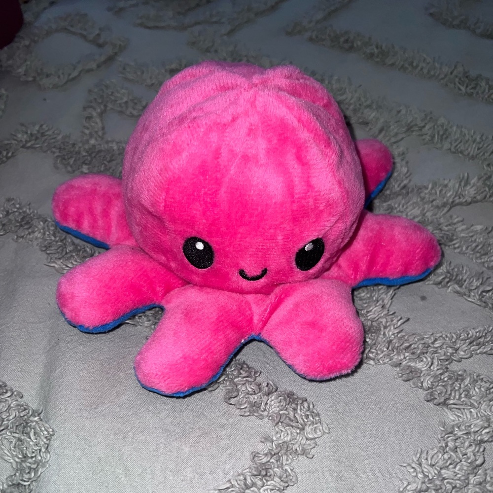 Pink and Blue TeeTurtle Reversible Octopus Plushie